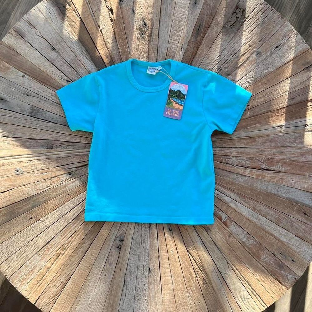 Jungmaven Organic Cotton Hemp Natural Tiny Tee XS Womens Blue